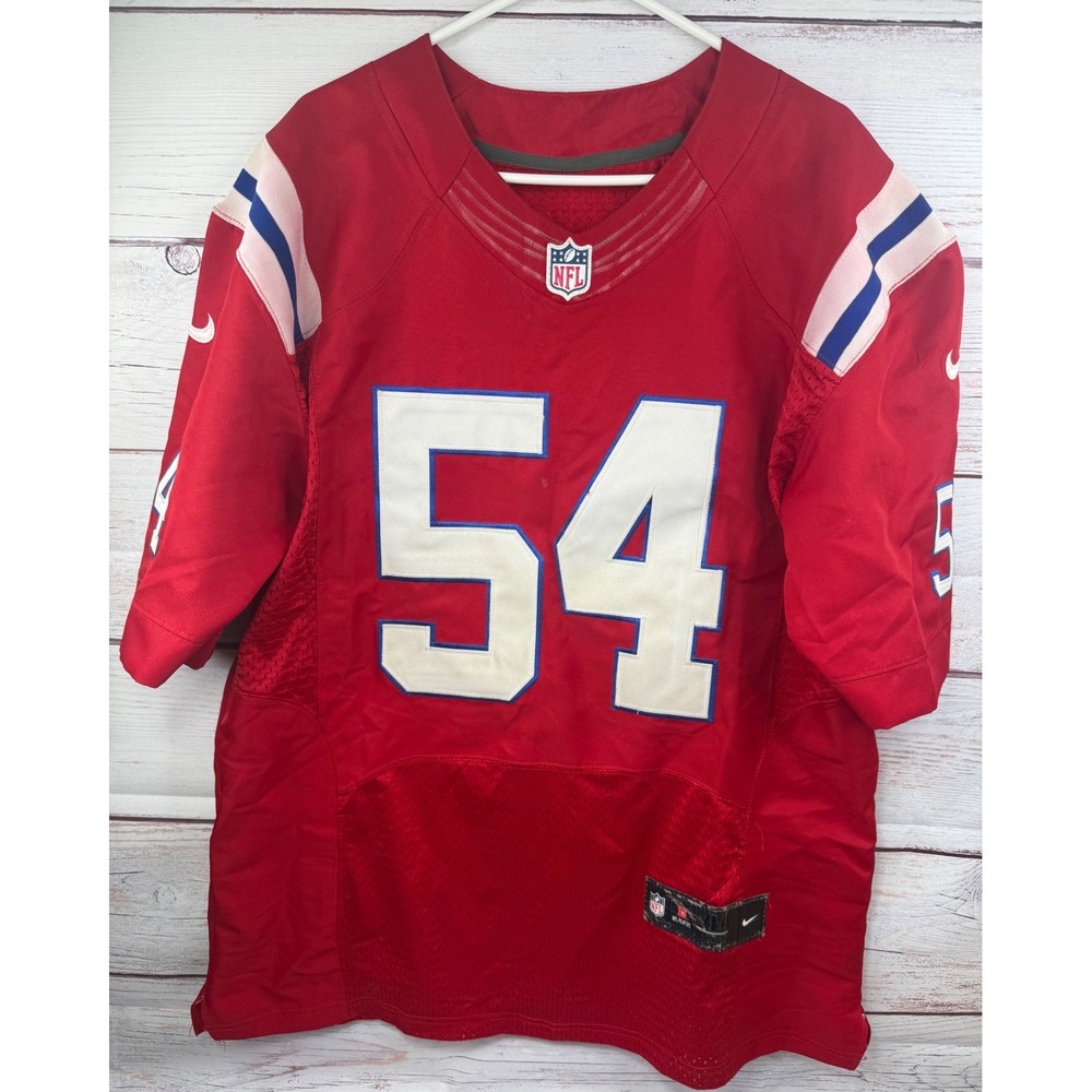 Nike New England Patriots Tedy Bruschi 54‎ Red Throwback Jersey Mens 44 On Field